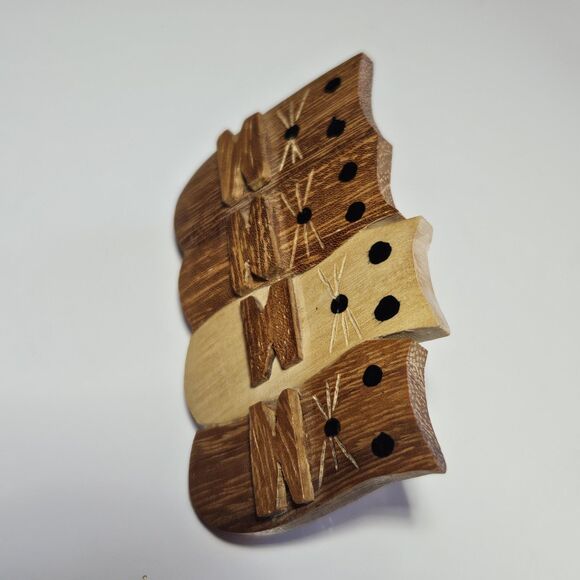 Handmade Wooden Kitty Cat Animal Hair Clip Barrette - Picture 7 of 12